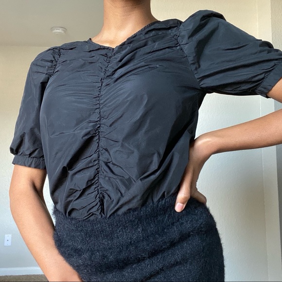 H&M Tops - Black Puffer Sleeve Blouse (Vintage Style)